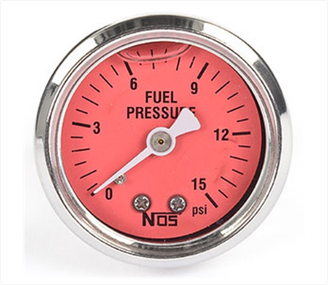Nitrous Oxide System - NOS Fuel Pressure Gauge Red Face (15905NOS)