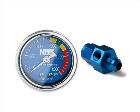 Nitrous Oxide System - NOS Nitrous Pressure Gauge Blue Face Includes -6 AN (15934NOS)