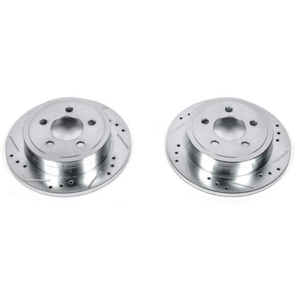 Power Stop 03-07 Jeep Liberty Rear Evolution Rotores perfurados e ranhurados - Par