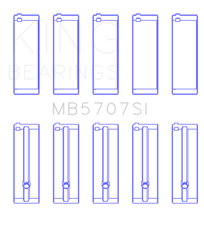 King Engine Bearings Hyundai G4KE / G4KC (Size +5) Main Bearings (Set of 5)