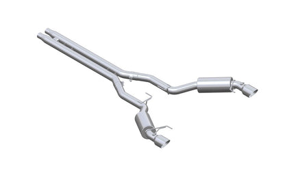 MBRP 15-17 Ford Mustang GT 5.0 3in Cat Back Dual Split Rear Race Version 4.5in Tips - Aluminizado