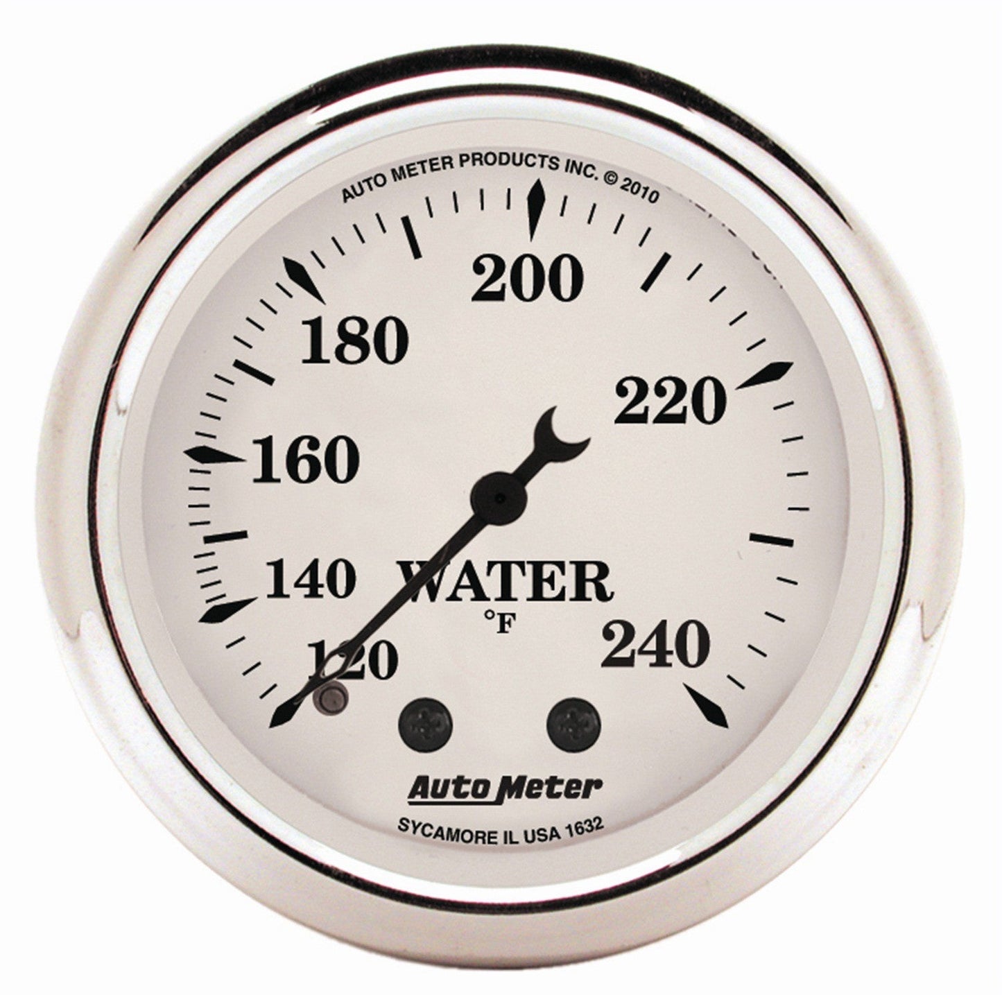 AutoMeter - 2-1/16" WATER TEMPERATURE, 120-240 °F, 6 FT., MECHANICAL, OLD-TYME WHITE (1632)