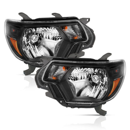 ANZO 2012-2015 Toyota Tacoma Crystal Faróis Preto