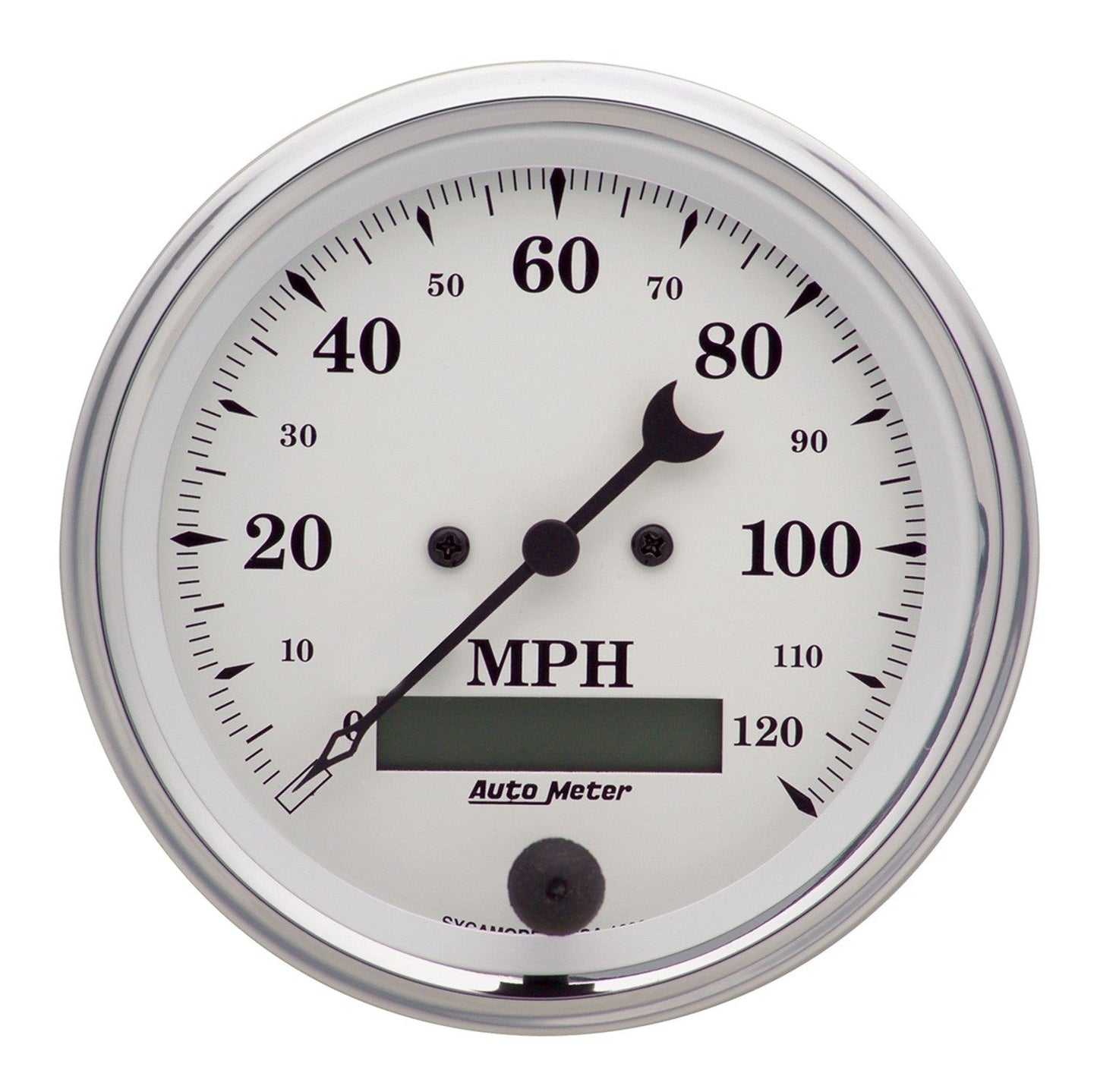 AutoMeter - 3-3/8" SPEEDOMETER, 0-120 MPH, ELECTRIC, OLD-TYME WHITE (1680)