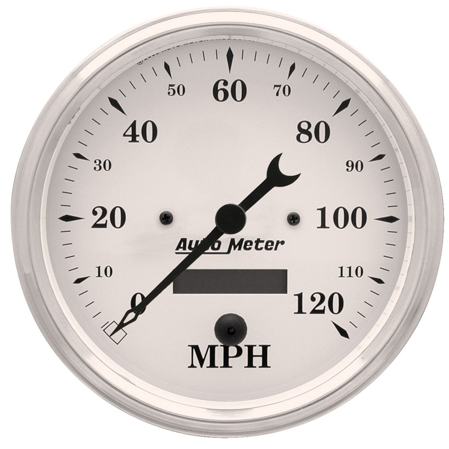 AutoMeter - 5" SPEEDOMETER, 0-120 MPH, ELECTRIC, OLD-TYME WHITE (1689)