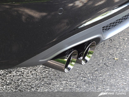 Escape AWE Tuning Audi B8 A4 Touring Edition - Quad Tip Polido Pontas Prateadas - Não Encaixa Cabrio