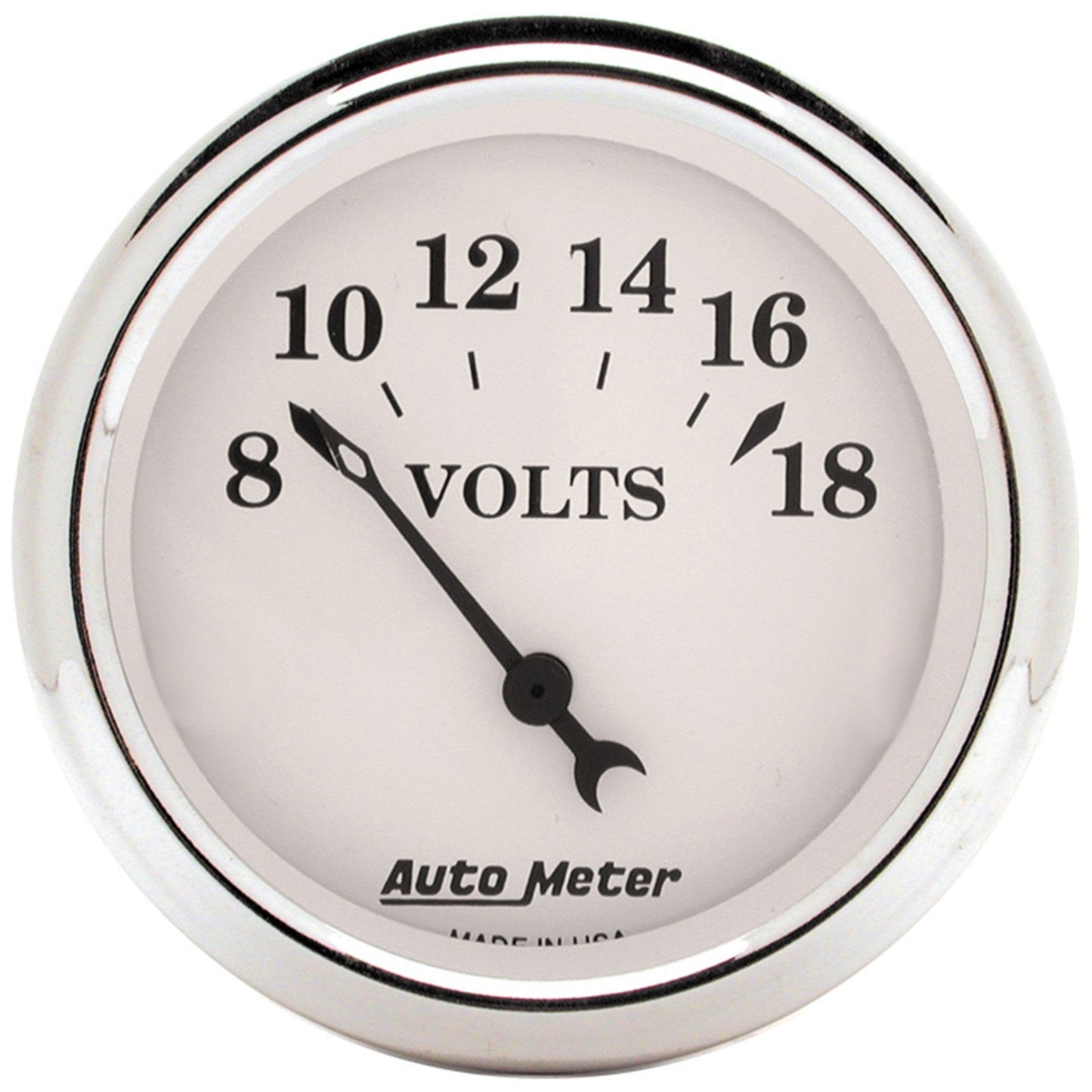 AutoMeter - 2-1/16" VOLTMETER, 8-18V, AIR-CORE, OLD-TYME WHITE (1692)