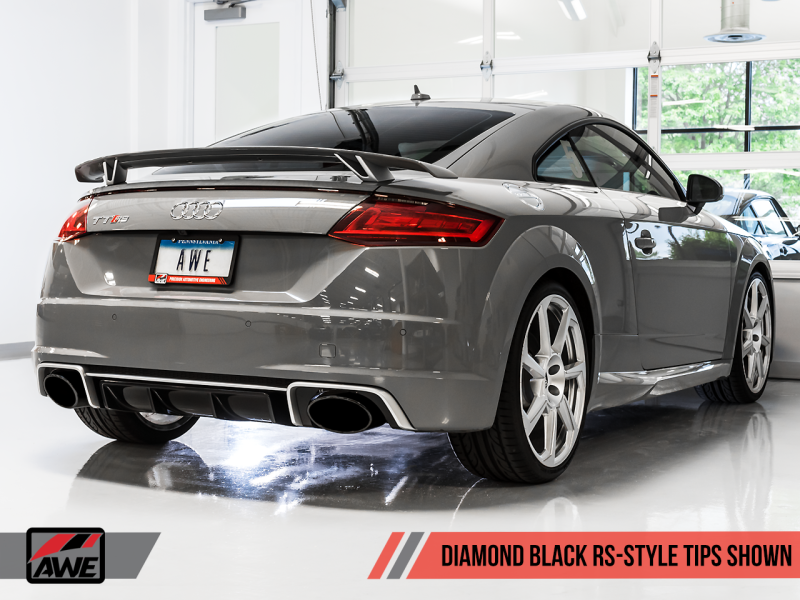 AWE Tuning 18-19 Audi TT RS 2.5L Turbo Coupe 8S/MK3 SwitchPath Escape c/Diamond Black RS-Style Tips