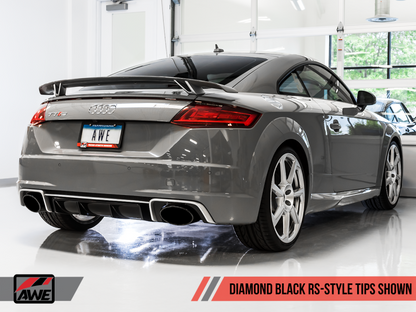 AWE Tuning 18-19 Audi TT RS 2.5L Turbo Coupe 8S/MK3 SwitchPath Escape c/Diamond Black RS-Style Tips