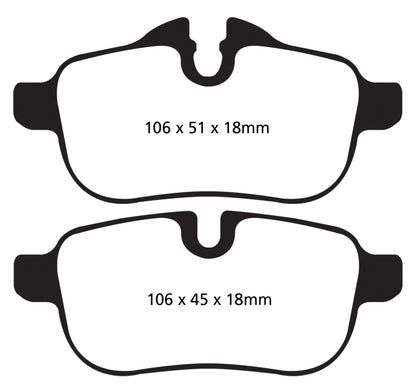 EBC 09+ BMW Z4 3.0 (E89) Redstuff Rear Brake Pads