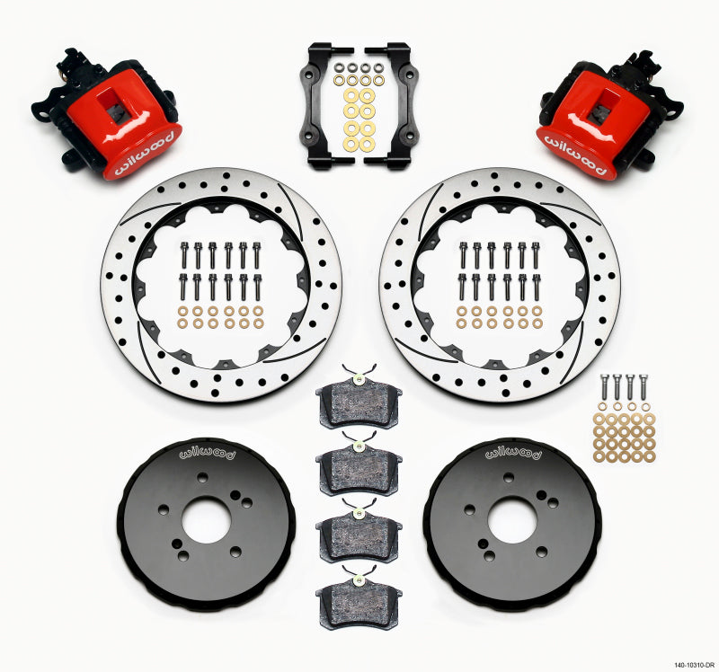 Kit de freio de estacionamento combinado Wilwood traseiro 12,88 pol. Perfurado vermelho Honda S2000