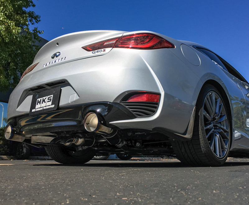 HKS 2017 Infiniti Q60 (RWD) escape Catback con punta de titanio de alta potencia doble