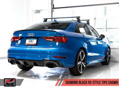 AWE Tuning 17-19 Audi RS3 8V SwitchPath Escape c/Diamond Black RS-Style Tips