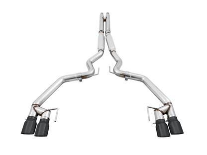 AWE Tuning 2018+ Ford Mustang GT (S550) Cat-Back Exhaust - Track Edition (Quad Diamond Black Tips)