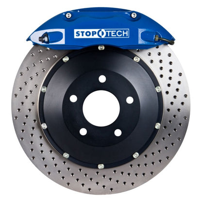 StopTech 90-96 300zx Front BBK w/ Blue ST-40 Calipers Drilled 332x32 Rotors Pads and SS Lines