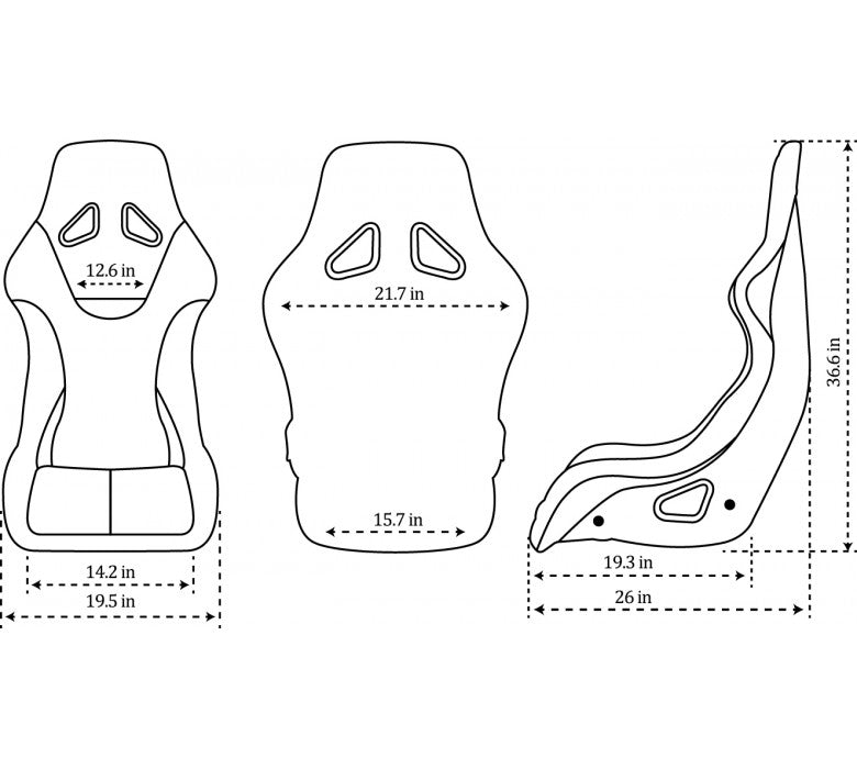 NRG - NRG FIA COMPETITION SEAT WITH COMPETITION FABRIC FIA HOMOLOGATED HEAD CONTAINMENT