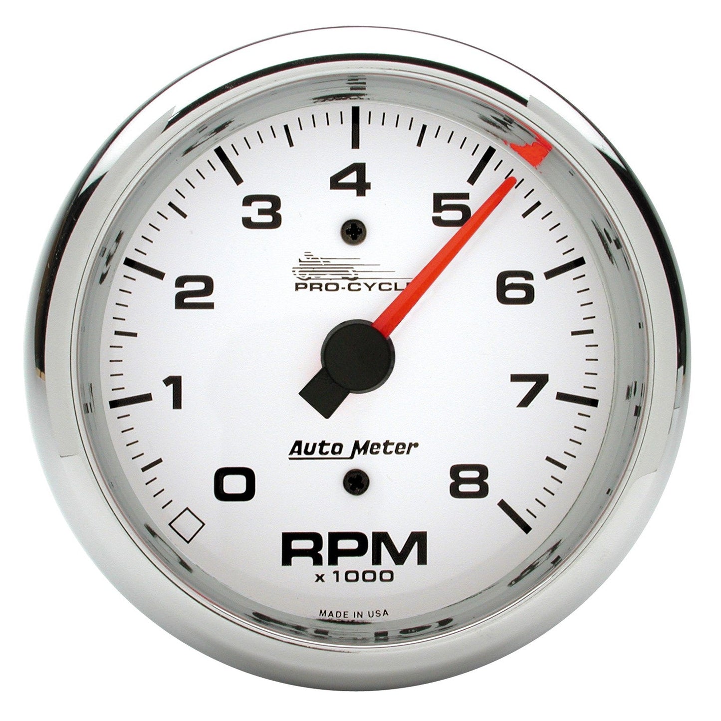AutoMeter - 3-3/8" TACHOMETER, 0-8,000 RPM, WHITE, PRO-CYCLE (19301)