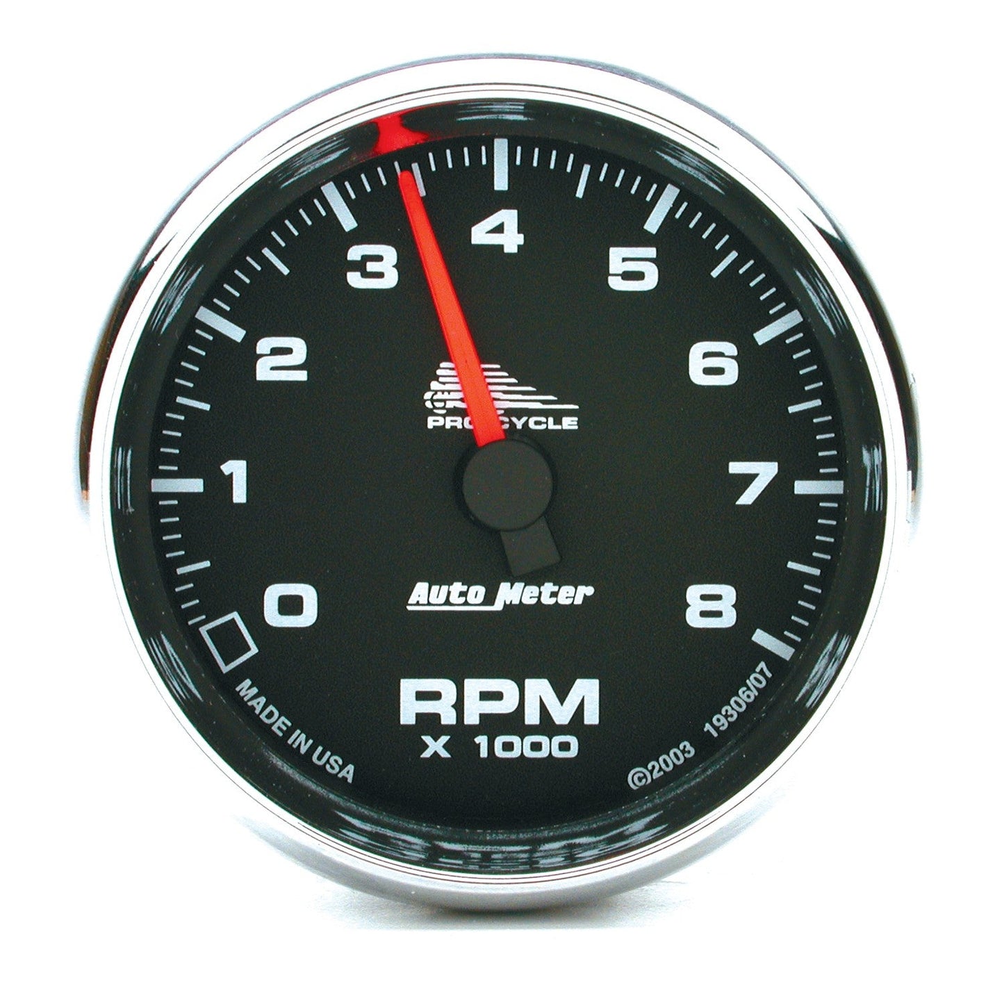 AutoMeter - TACÔMETRO 2-5/8", 0-8.000 RPM, PRETO, LED AZUL, PRO-CYCLE (19306) 