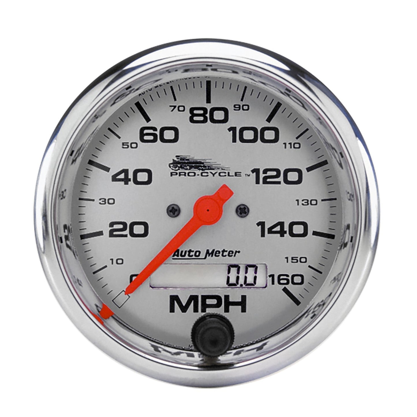 AutoMeter - 3-3/4" SPEEDOMETER, 0-160 MPH, ELECTRIC, SILVER, PRO-CYCLE (19356)