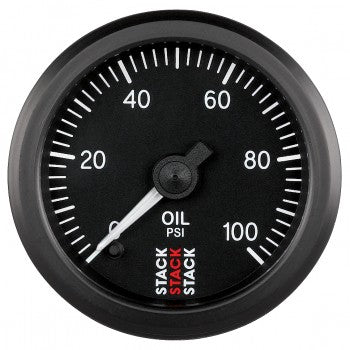 AutoMeter - OIL PRESS, PRO STEPPER MOTOR, 52MM, BLK, 0-100 PSI, STEPPER MOTOR, 1/8" NPTF MALE (