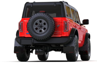 Rally Armor 21-25 Ford Bronco (Plstc Bmpr + RR - NO Rptr/Sprt) Blk Mud Flap w/Met. Blk Logo