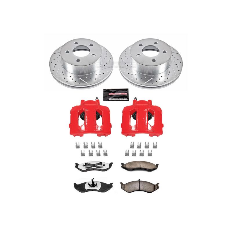 Power Stop 99-01 Jeep Cherokee Front Z36 Kit de freno de camión y remolque con pinzas