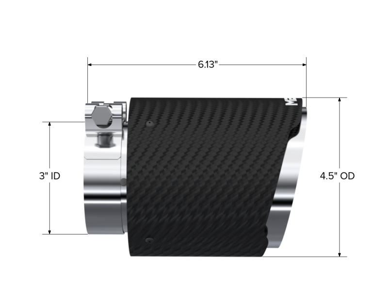 MBRP Punta de pared doble de fibra de carbono universal 4.5in OD/3in Inlet/6.13in L