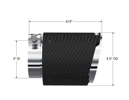 MBRP Punta de pared doble de fibra de carbono universal 4.5in OD/3in Inlet/6.13in L