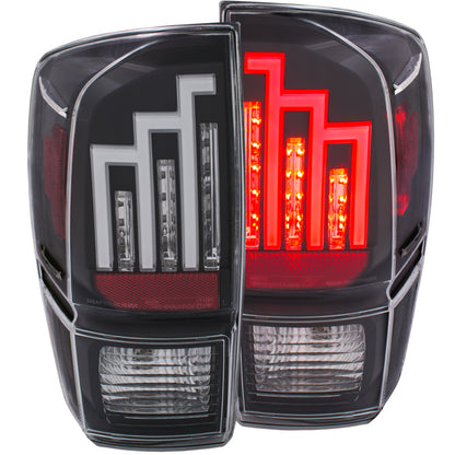ANZO 2016-2017 Toyota Tacoma Lanternas traseiras LED pretas