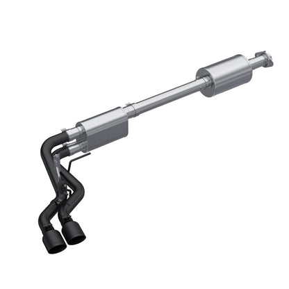 MBRP 2021+ Ford F150 preeje doble con revestimiento negro (perfil de calle) puntas de 2,5 pulgadas de diámetro exterior escape trasero de gato de 3 pulgadas
