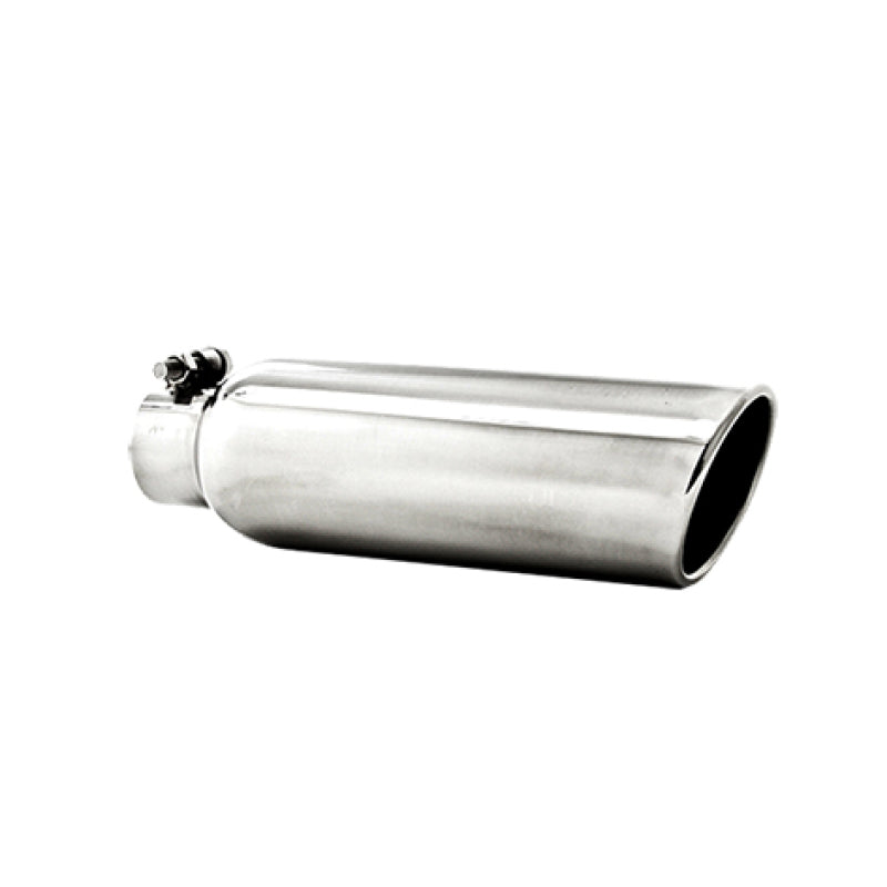 MBRP Punta universal 3,5 pulg. DE 2,25 pulg. Entrada 12 pulg. L Corte en ángulo Extremo enrollado Sin abrazadera Sin soldadura T304