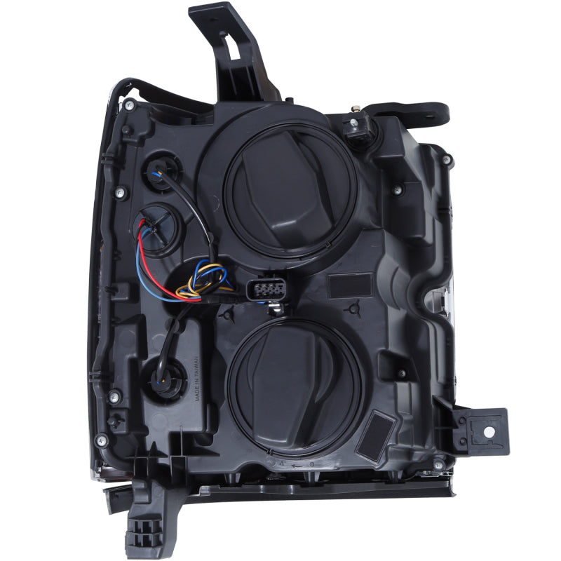 Faróis projetores ANZO 15-17 Chevrolet Silverado 2500HD / 3500HD preto com aro cromado