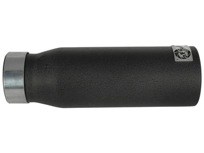aFe MACHForce XP Puntas de escape SS-304 Punta ESC 3in x 4Out x 12L Bolt-On (negra)