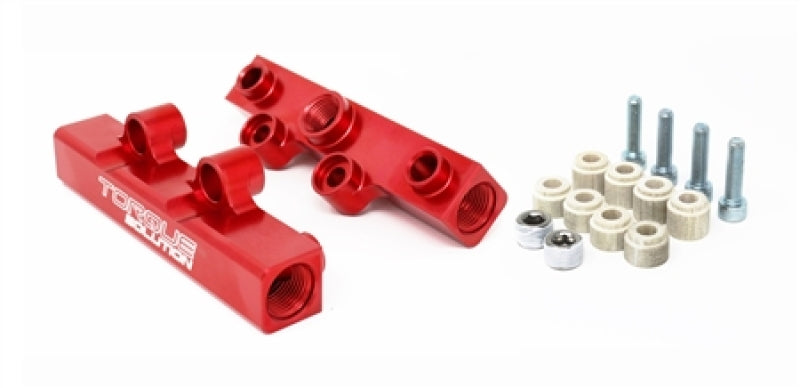 Torque Solution Rieles de combustible de alimentación superior: 02-14 Subaru WRX / 07-18 STI - Rojo
