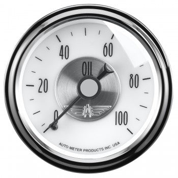 AutoMeter - 2-1/16" OIL PRESSURE, 0-100 PSI, MECHANICAL, PRESTIGE PEARL (2023)