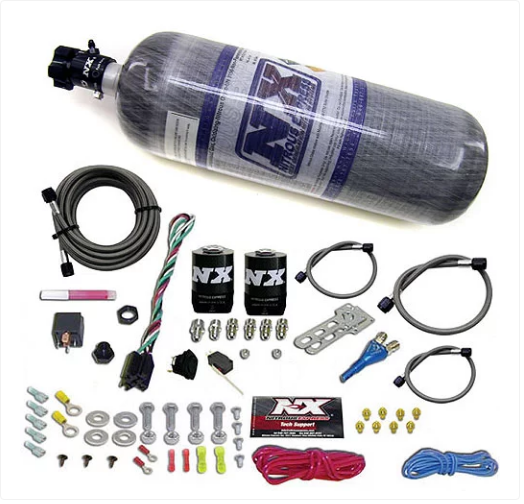 Nitrous Express - Universal Fly By Wire Single Nozzle Nitrous Kit w/12lb Composite (Incl TPS Switch) (20919-12)