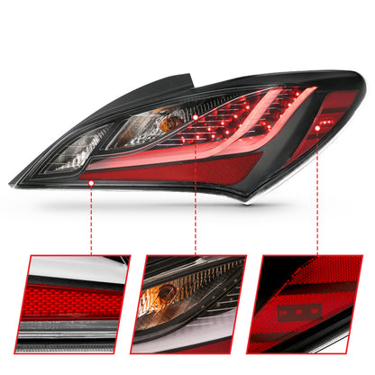 Lanternas traseiras de LED ANZO 10-13 Hyundai Genesis 2DR Smoke