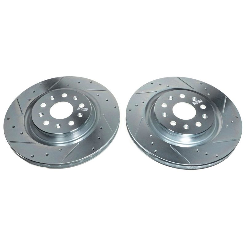 Power Stop 20-21 Chevrolet Corvette Rear Evolution Rotor perfurado e entalhado - Par