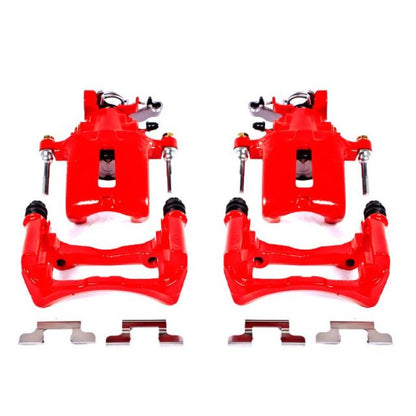 Power Stop 05-14 Ford Mustang Pinzas traseras rojas con soportes - Par