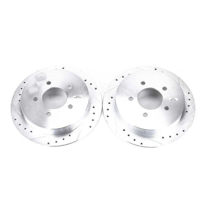 Power Stop 00-02 Ford Expedition Rear Evolution Rotores perforados y ranurados - Par