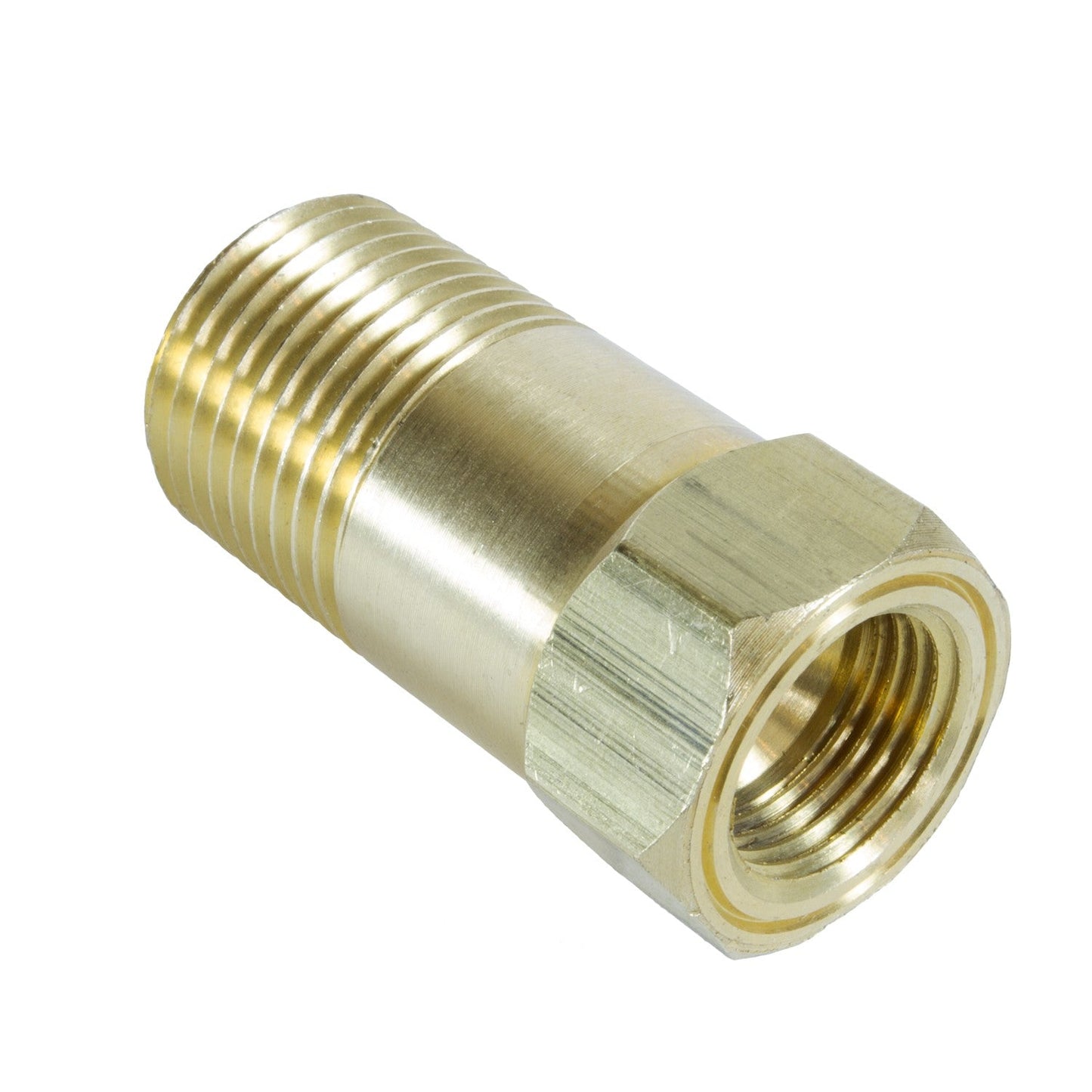 AutoMeter - FITTING, ADAPTER, 1/2" NPT MALE, EXTENSION, BRASS, FOR MECH. TEMP. GAUGE (2270)