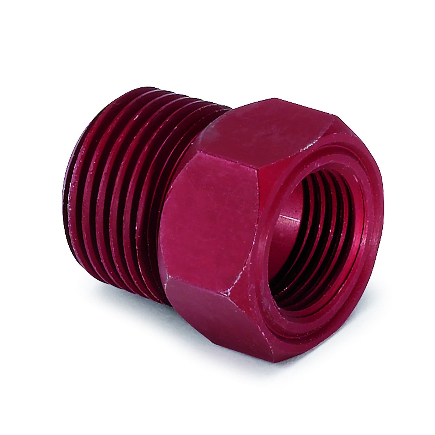 AutoMeter - FITTING, ADAPTER, 1/2" NPT MALE, ALUMINUM, RED, FOR MECH. TEMP. GAUGE (2273)