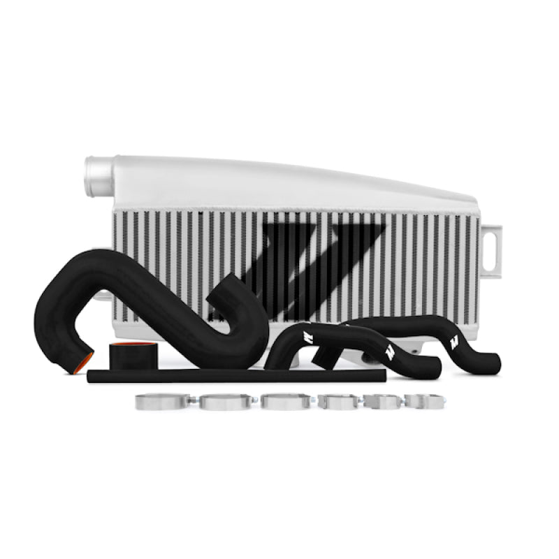 Mishimoto Subaru 02-07 WRX/04-07 STi Kit de intercooler de montagem superior - Mangueiras pretas e prateadas revestidas a pó