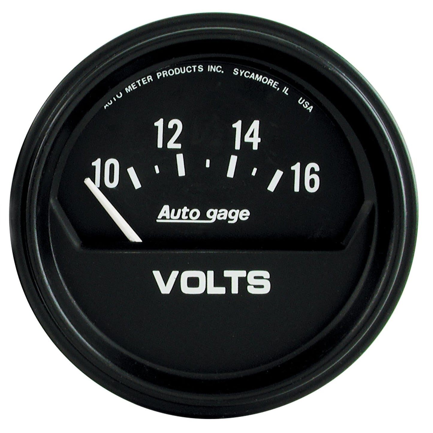 AutoMeter: VOLTÍMETRO DE 2-5/8", 10-16 V, NÚCLEO DE AIRE, BARRIDO CORTO, CALIBRE AUTOMÁTICO (2319)