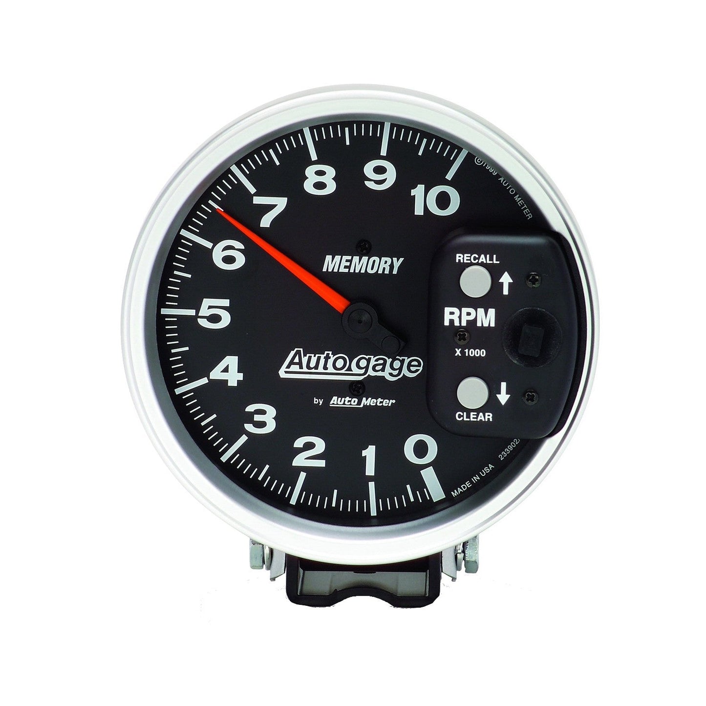 AutoMeter - 5" PEDESTAL TACHOMETER, 0-10,000 RPM, MEMORY, BLACK, AUTO GAGE (233902)