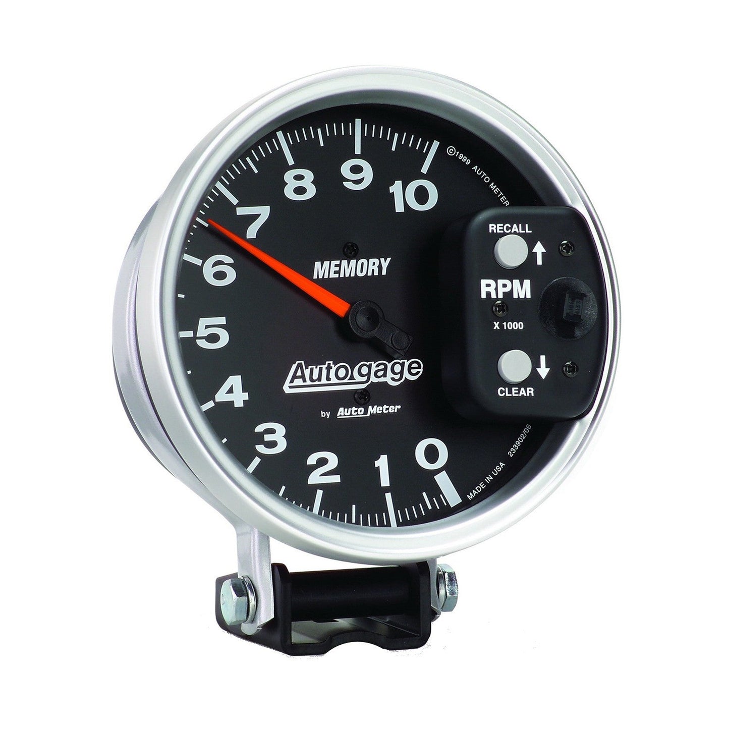 AutoMeter - 5" PEDESTAL TACHOMETER, 0-10,000 RPM, MEMORY, BLACK, AUTO GAGE (233902)