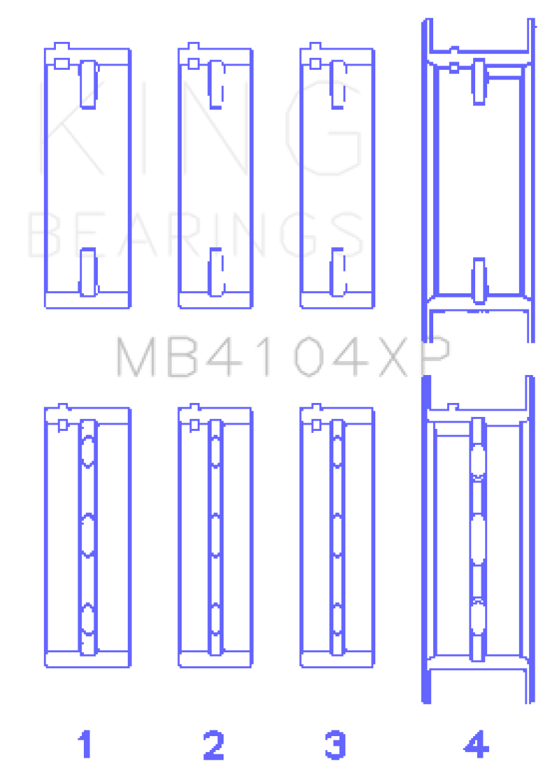 King Engine Bearings Nissan VG30DE/VG30DETT (Size +.025) Performance Main Bearing Set