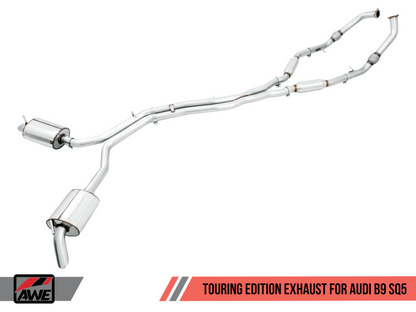 AWE Tuning Audi B9 SQ5 Non-Resonated Touring Edition Cat-Back Exhaust - Sem dicas (Turn Downs)