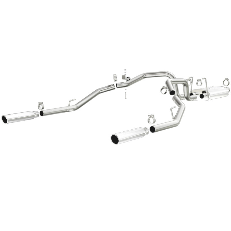 Magnaflow 09-13 Dodge Ram 1500 V6 3.6L Salida trasera doble derramada Acero inoxidable pulido C/B Perf Escape