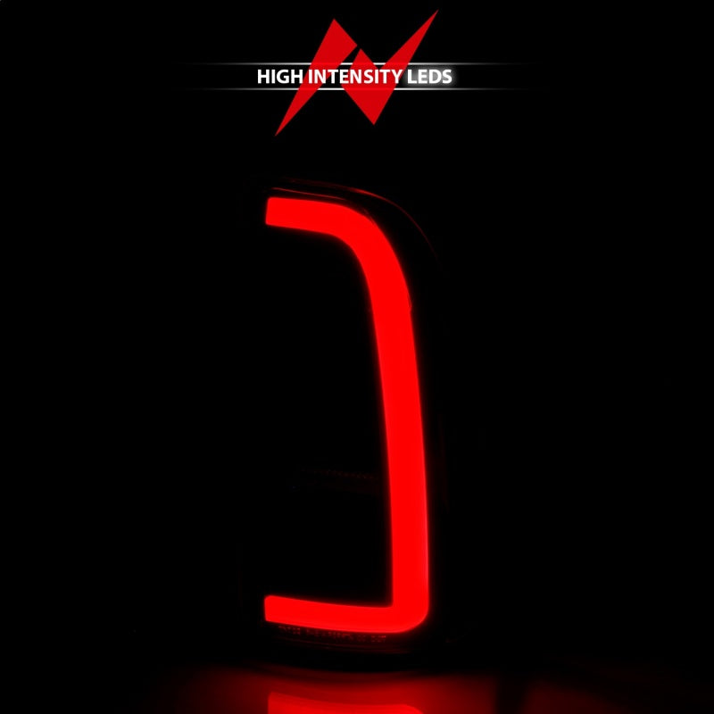 ANZO 00-06 Toyota Tundra (Std. Bed/Reg Cab) Luces traseras LED con barra de luz, carcasa negra, lente ahumada